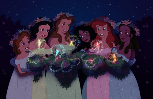 Disney Princesses with the fairies