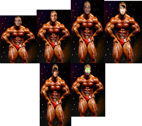  Eli and others as body builders!!!