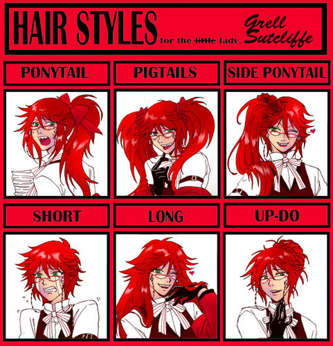  Grell's hairstyles <3