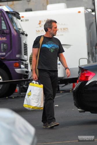 Hugh Laurie leaving the set