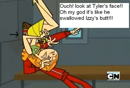  Izzy's butt in Tyler's face