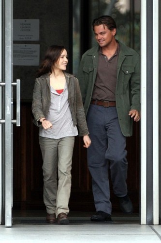 Leonardo DiCaprio and Ellen Page Film 'Inception'