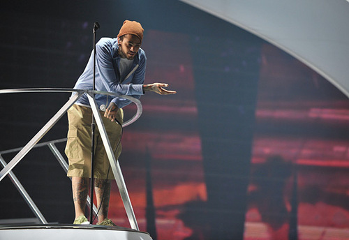  Travie McCoy rehearse at the Nokia Theater for the 2010 MTV VMAs.