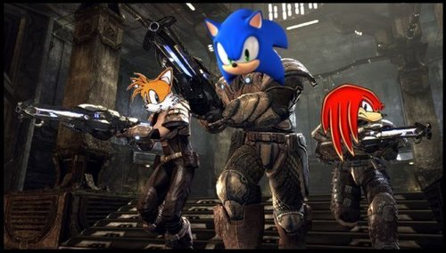  War Sonic wit His Friendz Tails and Knuckles