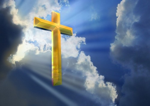  Jésus traverser, croix in heaven