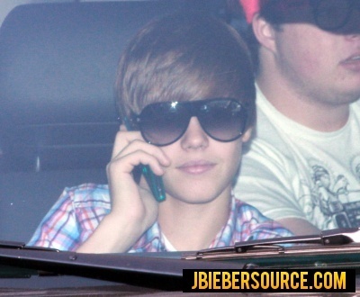 Justin on his phone