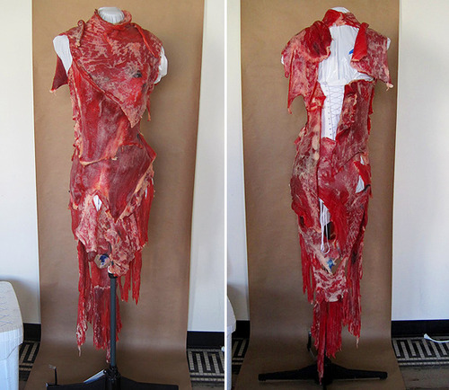  Lady GaGa's real meat dress