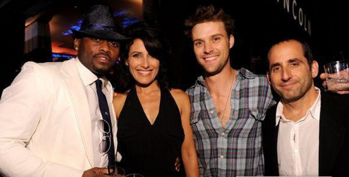  lisa edelstein with the cast members jesse,peter and omar fuchs fall eco-casino party 2010