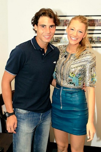  Rafael Nadal (L) of Spain, the 2010 U.S. Open Champion meets actress Blake Lively 2
