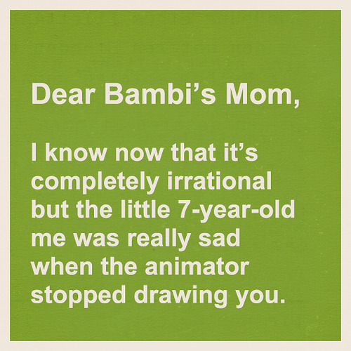  fan letter to Bambis Mom