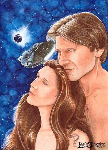  Han and Leia 40 days on the valk, falcon portrait