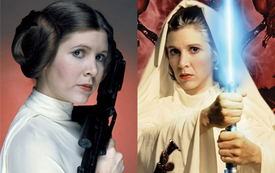  Leia then and now
