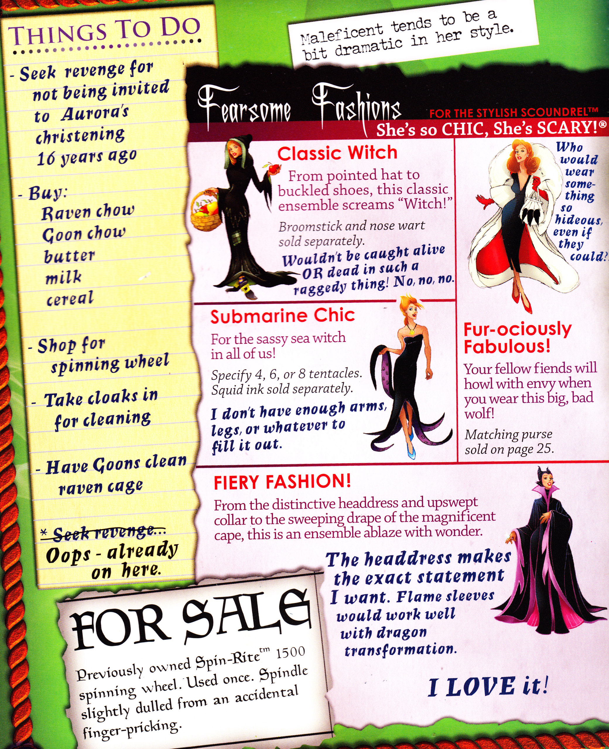 Maleficent's fashion book