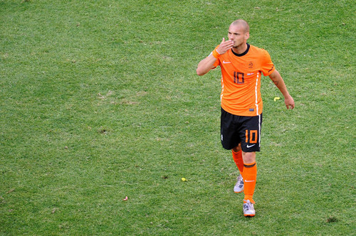  Sneijder playing for the Netherlands