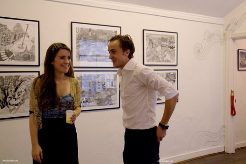  Tom Felton attends Lizzie Mary Cullen charity art exhibition