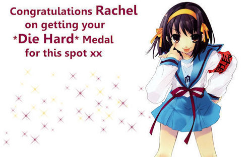  Congratulations Rachel on getting your *Die Hard* Medal for this spot xx