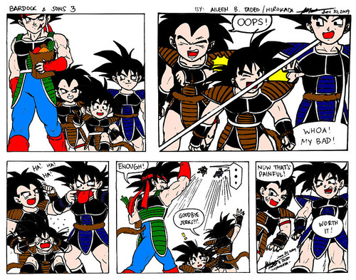  Bardock raising his children-to not pick on Goku-mini manga-part 2 (Final part)