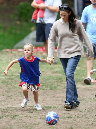  Jen took violet and Seraphina to play soccer!