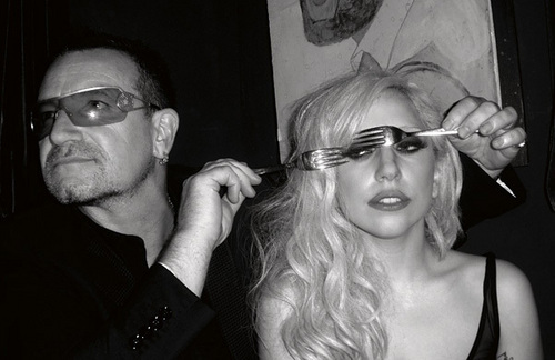 Lady Gaga with Bono