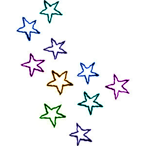  pelangi, rainbow Stars doodle