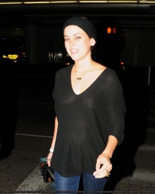  Jessica Stroup arrives into LAX Airport - 11 October 2010