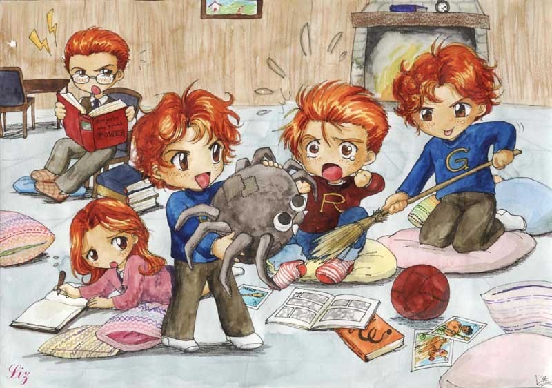 The five youngest Weasley children