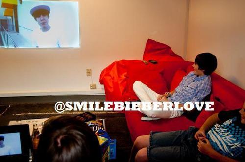 exclusive pic: Greyson Chance watching Bieber or Die