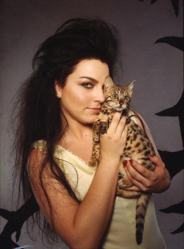  Amy lee and a kitten