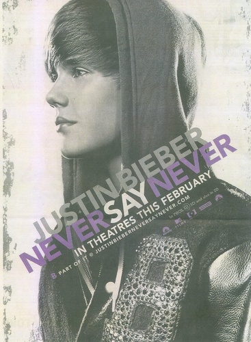  Justin Bieber's new movie "Never Say Never poster