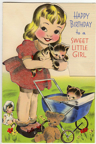  Vintage Birthday Girls Cards