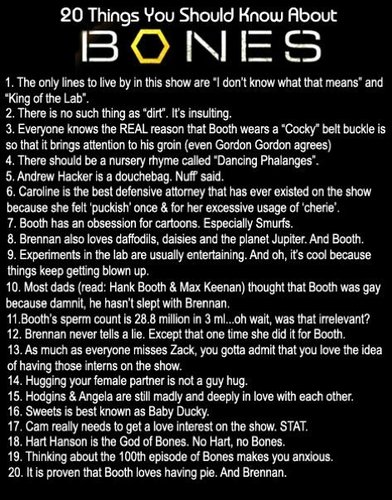  20 Things あなた Should Know About BONES（ボーンズ）-骨は語る-
