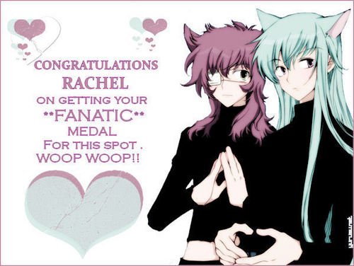  CONGRATULATIONS RACHEL ON GETTING anda **FANATIC** MEDAL FOR THIS SPOT, WOOP WOOP !!