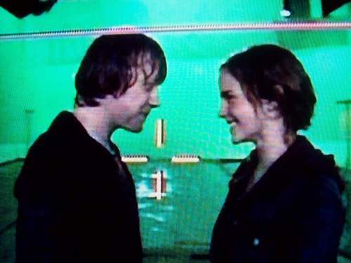 Hermione Ron BTS KIss in Deathly Hallows
