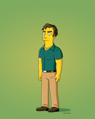  Hugh's character Roger in the TV series The Simpsons