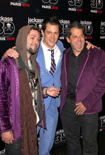  Bam Margera, Jeff Tremaine & Johnny Knoxville @ the Paris Premiere of 'Jackass 3D'