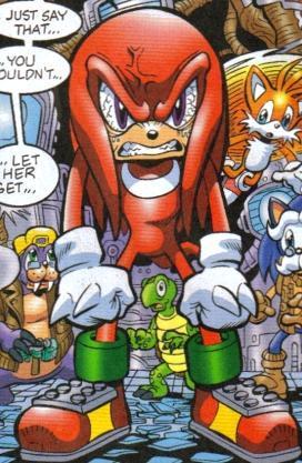  Knuckles letting his anger tunjuk