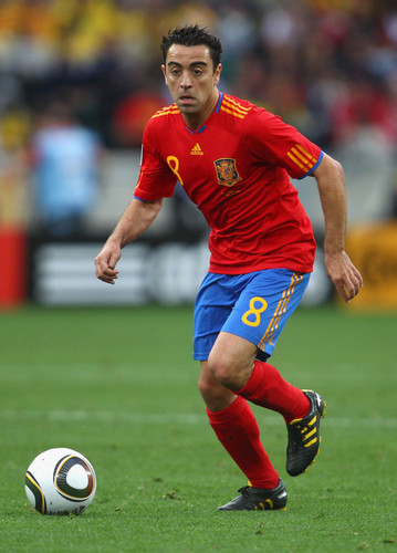  Xavi playing for Spain