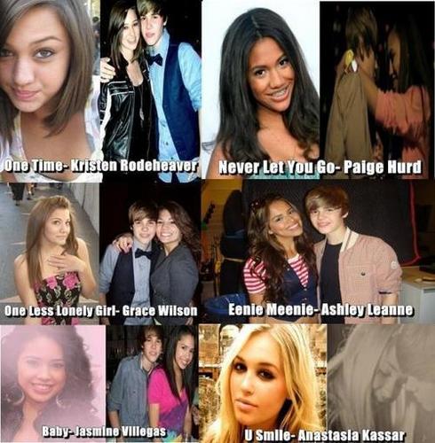 all the girls from justin 's موسیقی ویڈیوز