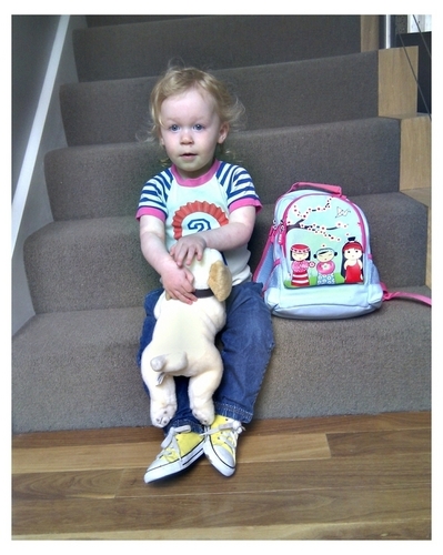  Clover going tp her first araw of preschool