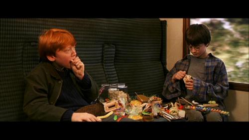 ron and harry eating candy
