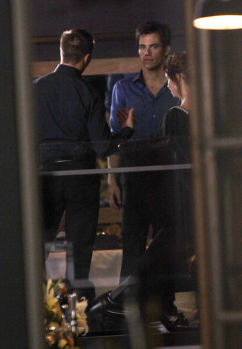  Chris on the set of "This Means War"