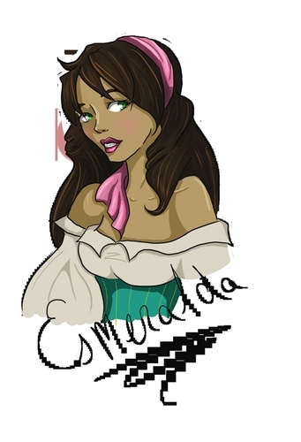 Esmeralda's Cartoon-Like Portrait