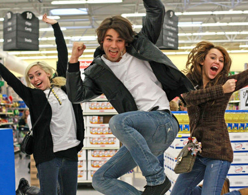  Its miley cyrus jumping in the walmart store!!!!
