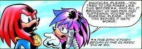 Julie-Su trying to convince Knuckles he is not evil