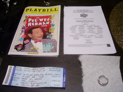  Pee Wee Herman Zeigen Broadway Abstinence Ring worn Von Pee Wee!!
