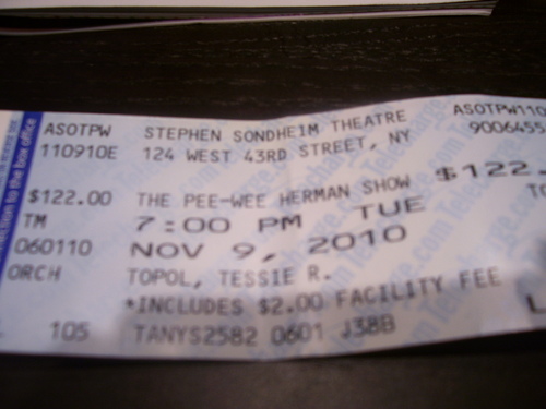 Pee Wee Herman Show Broadway Abstinence Ring worn by Pee Wee!!