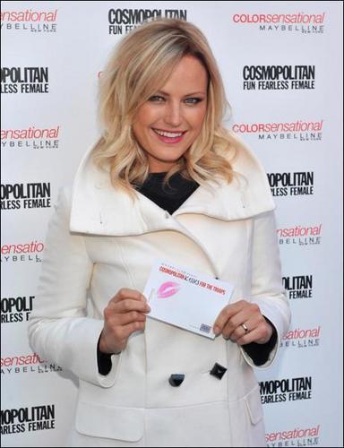 Malin @ Cosmopolitan Magazine, Maybelline & The USO Collect Kisses For The Troops