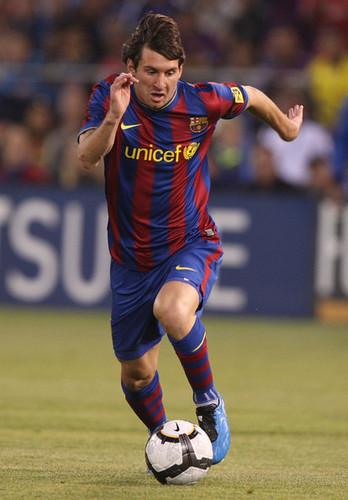 Messi playing for Barça