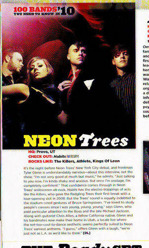 Neon Trees in Alternative Press