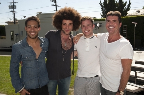  X Factor Finalists 2009: Simon and the over 25s; Olly, Danyl and Jamie.